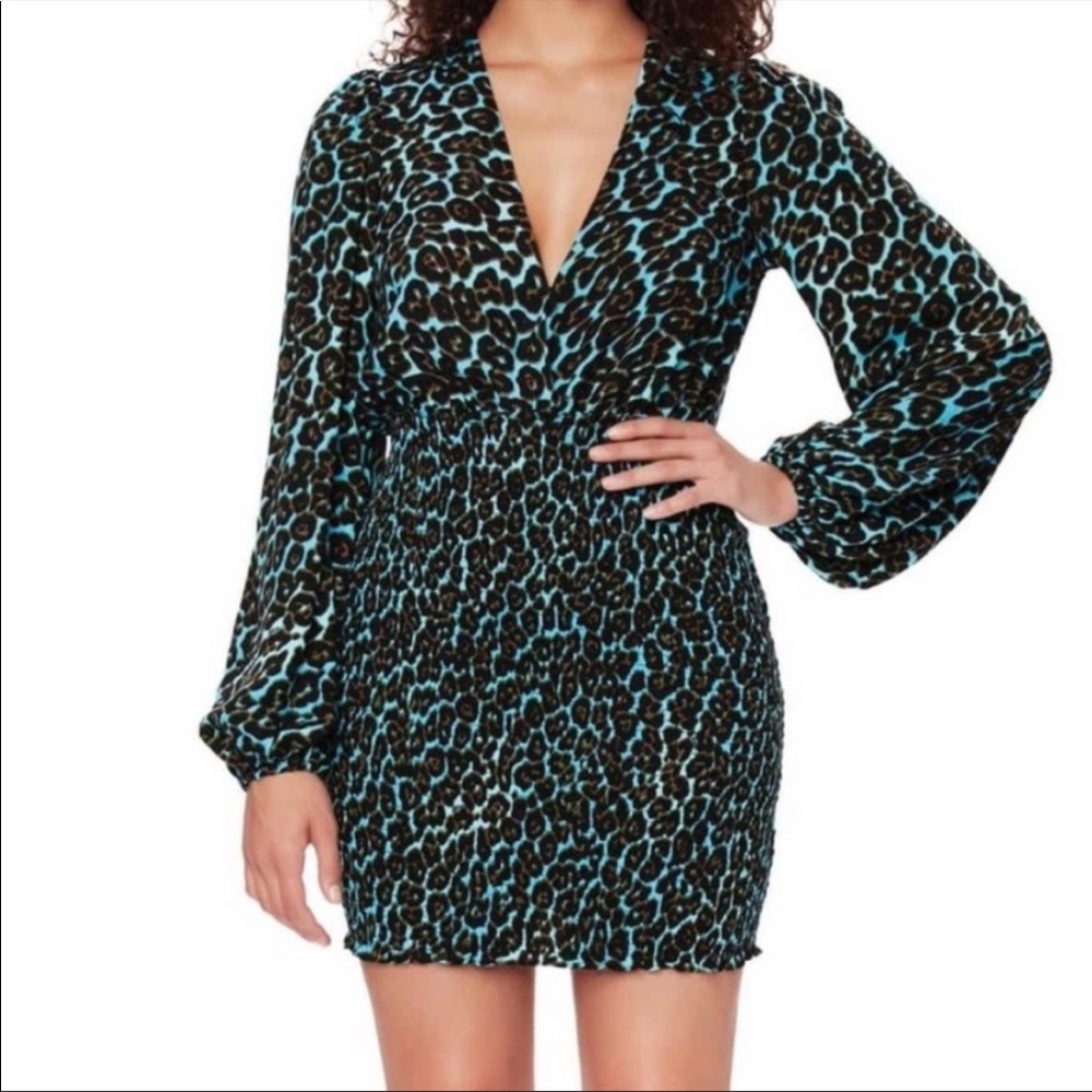 AFRM smocked leopard surpluses dress